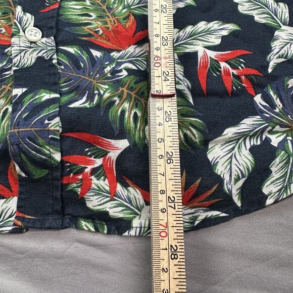 Banana Republic Shirt Mens Medium Floral Linen Blend Slim Fit Hawaiian Casual - Picture 7 of 15